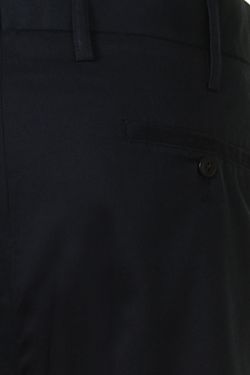 Mens Luxury Chinos Pleated Trousers Navy #4