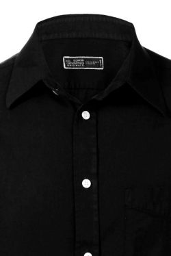 Fine Cotton Twill Shirt Black #1